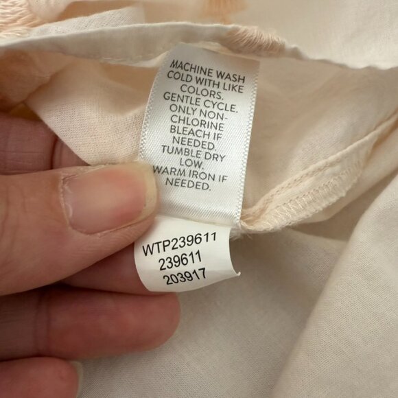 J. Jill Womens Pink Woven Cotton Floral Embroidered Button Up Tunic Size Large - Picture 11 of 14